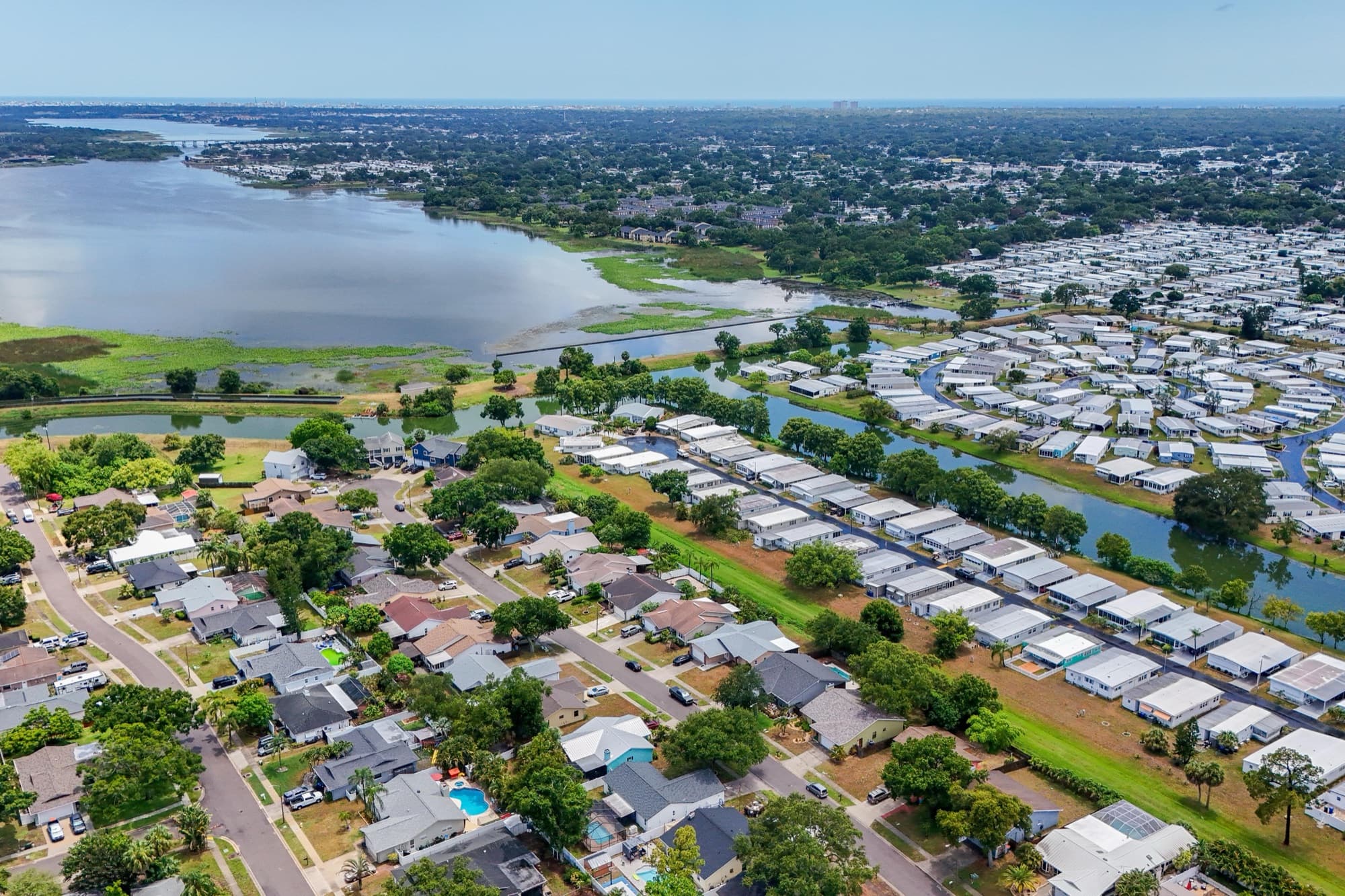 Aerial view of the lakeside neighborhood in Largo