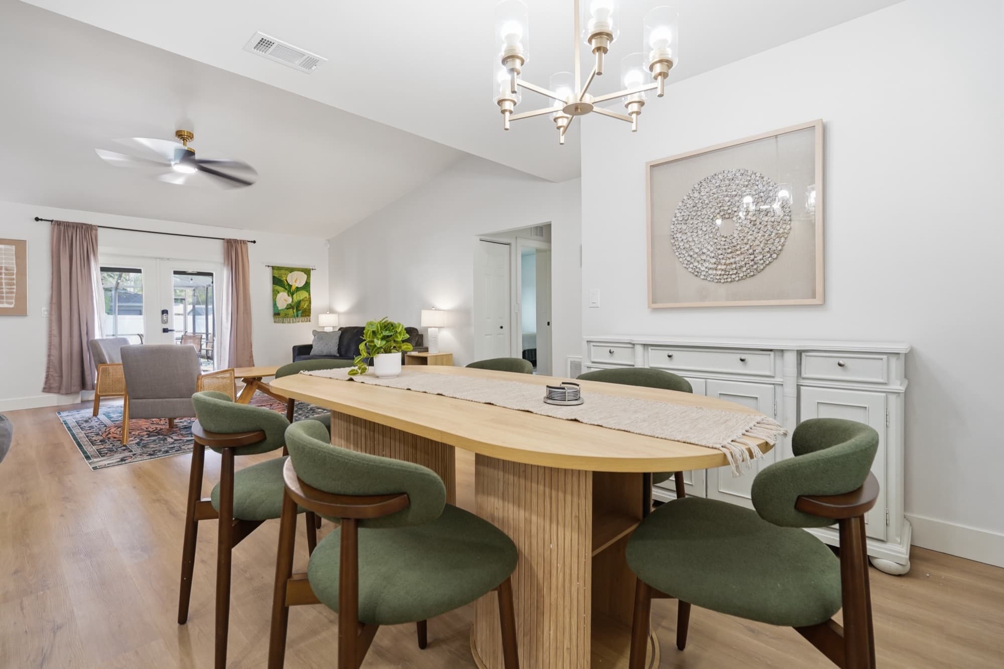 Dining area open to the living room