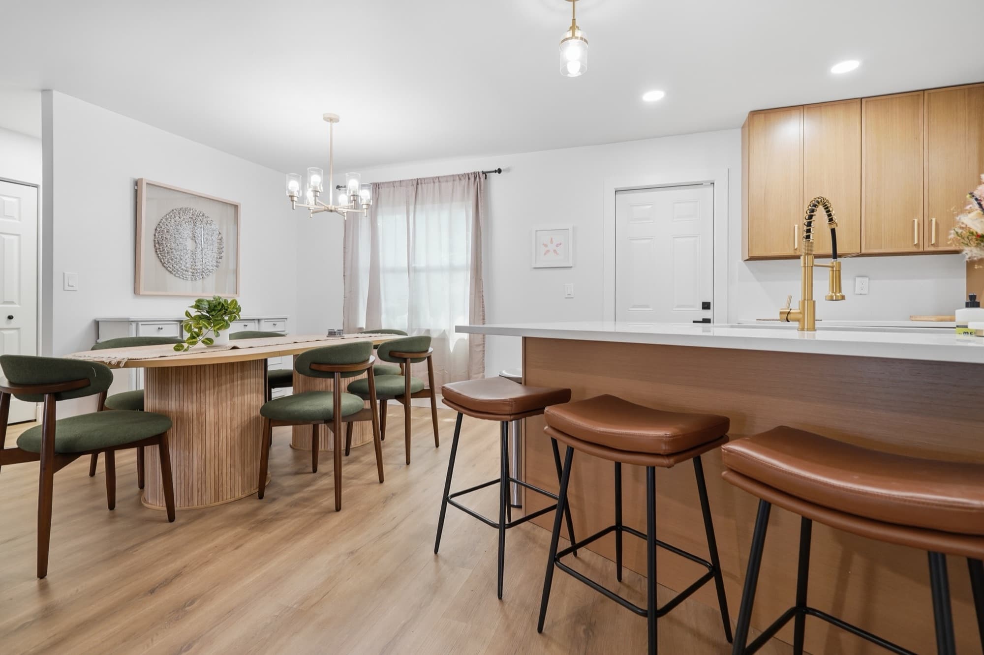 Kitchen island with bar-stool seating